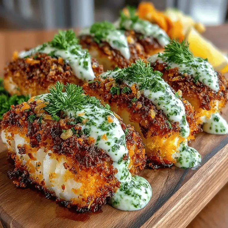 When it comes to seafood dishes that deliver both flavor and health benefits, Crispy Panko Baked Cod with Herb Sauce stands out as a prime choice. This dish features tender cod fillets coated in a delightful layer of crispy panko breadcrumbs, offering a satisfying crunch that rivals traditional fried fish. The herb sauce, a fresh blend of aromatic ingredients, elevates the dish to new heights, making it not only a meal but a celebration of flavors.