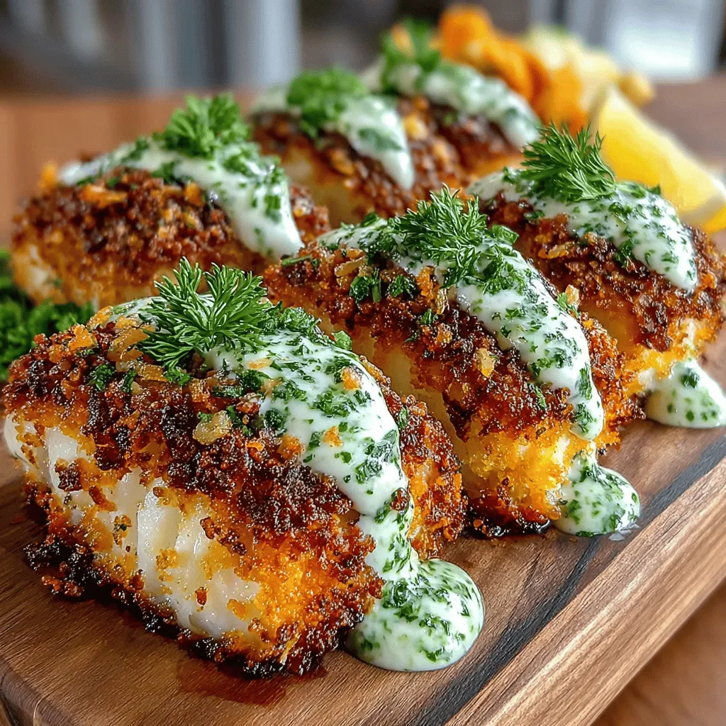 When it comes to seafood dishes that deliver both flavor and health benefits, Crispy Panko Baked Cod with Herb Sauce stands out as a prime choice. This dish features tender cod fillets coated in a delightful layer of crispy panko breadcrumbs, offering a satisfying crunch that rivals traditional fried fish. The herb sauce, a fresh blend of aromatic ingredients, elevates the dish to new heights, making it not only a meal but a celebration of flavors.