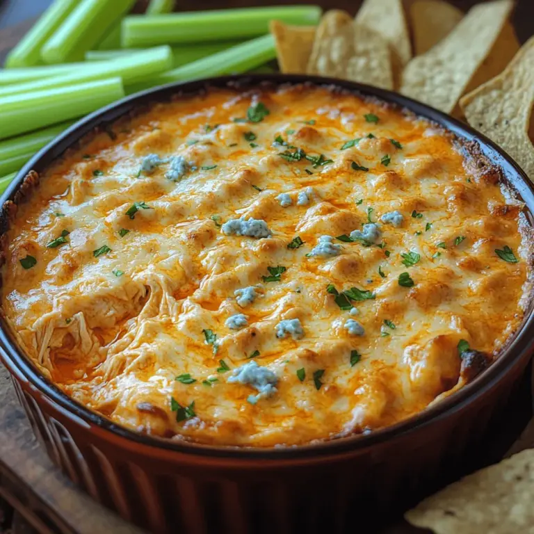 In the realm of appetizers, few dishes can match the creamy, spicy allure of buffalo chicken dip. This Spicy Bliss Buffalo Chicken Dip recipe is a delightful synthesis of flavors that melds tender chicken with a zesty buffalo sauce, all enveloped in a rich, creamy base. It's not just an ordinary dip; it’s a culinary experience that captivates the senses. Perfect for game days, parties, or even a cozy night at home, this dish is designed to tantalize your taste buds and leave your guests clamoring for more. Whether you’re hosting a gathering or simply indulging in a movie night, this dip stands out as a must-have.