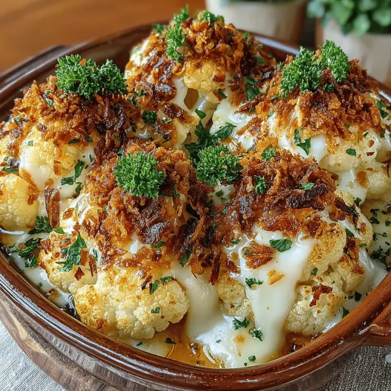 To create a truly memorable Creamy Garlic Roasted Cauliflower Bake, a few key ingredients come together to elevate the dish. Each component plays an essential role in the flavor and texture, ensuring that every bite is deliciously satisfying.