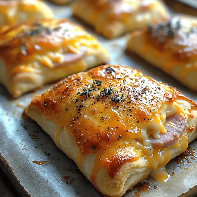 In the realm of culinary delights, few things are as satisfying as creating savory snacks that are both easy and delicious. Whether you're hosting a family gathering, planning a casual get-together with friends, or simply looking for a quick treat to enjoy at home, Savory Ham and Cheese Crescent Rolls stand out as a versatile option that appeals to a wide array of taste buds. The beauty of this recipe lies in its simplicity; it requires minimal preparation time while delivering a burst of delightful flavors that can be easily customized to suit personal preferences.