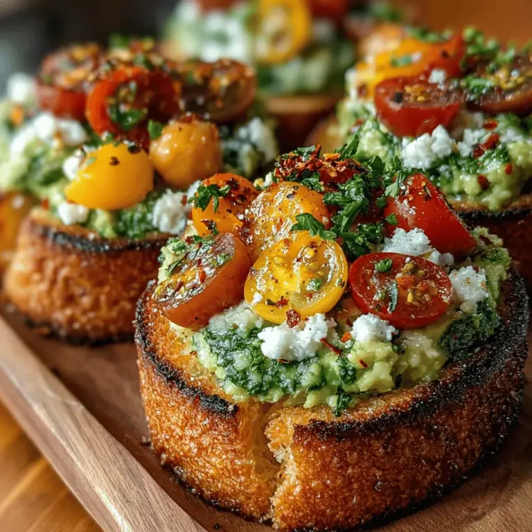 Discover the delightful world of Smashed Chickpea and Avocado Toast Cups, a nutritious and flavorful dish that elevates your snacking game. This recipe artfully combines the creamy texture of ripe avocado with the hearty goodness of chickpeas, all elegantly served in crispy whole grain toast cups. The result is a vibrant, satisfying treat that caters to both health-conscious eaters and those simply looking for a delicious bite. Whether served at a brunch gathering, as an appetizer for a dinner party, or as a light lunch on a busy day, these toast cups are incredibly versatile and easy to prepare.