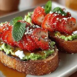 In recent years, the culinary trend of avocado toast has surged in popularity, becoming a staple on brunch menus around the world. This versatile dish has captivated food enthusiasts with its creamy texture, vibrant color, and the sheer number of ways it can be customized. Among the many variations, Strawberry Avocado Bliss Toast stands out as a delightful fusion of flavors and textures, making it not only a feast for the taste buds but also a visually stunning addition to any meal.