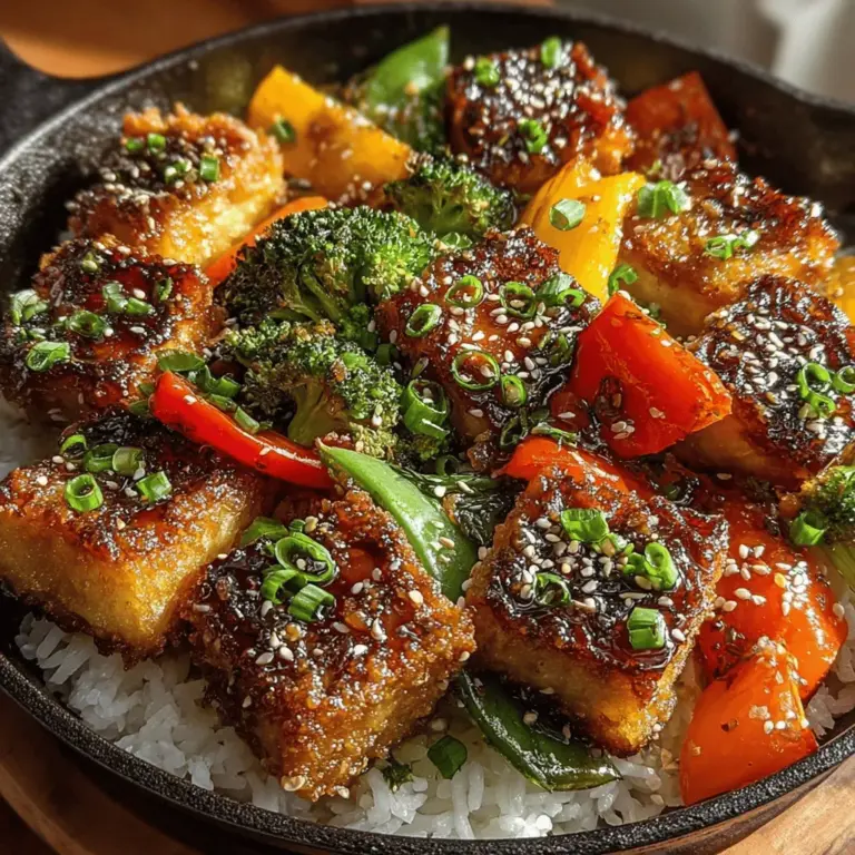 In recent years, plant-based diets have surged in popularity, with many embracing the health benefits and ethical considerations that accompany a vegetarian or vegan lifestyle. Tofu, a versatile soy-based protein, has emerged as a cornerstone of these diets, celebrated for its ability to absorb flavors and its impressive nutritional profile. One delectable way to enjoy this ingredient is through the Sweet & Savory Sticky Honey Garlic Tofu Stir Fry. This vibrant dish combines the rich sweetness of honey with the pungent kick of garlic, all while incorporating a colorful medley of fresh vegetables. The balance of sweet and savory elements makes this stir fry not only a favorite among vegans but also a delightful option for non-vegans seeking a hearty, meat-free meal that doesn’t compromise on flavor.