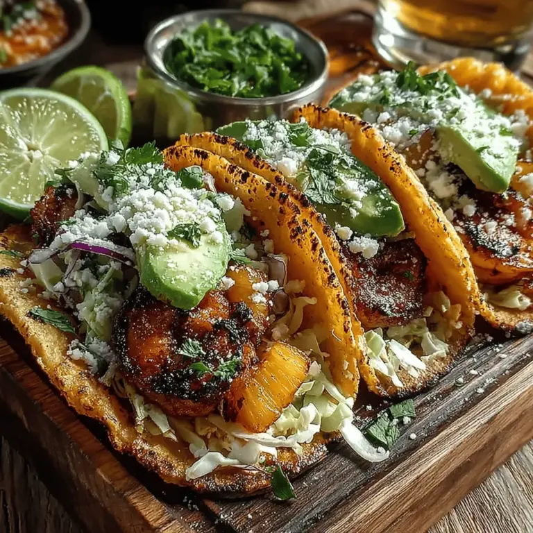 In the vibrant world of culinary delights, few dishes capture the essence of summer quite like Tropical Shrimp Fiesta Tacos. These tacos are not only a feast for the eyes but also a celebration of flavors, combining succulent shrimp with the sweetness of grilled pineapple and a touch of spices. Perfect for a family dinner or a gathering with friends, this recipe offers a delightful blend of tropical ingredients that can transport you to sandy beaches with each bite. The combination of juicy shrimp and fresh fruit creates a culinary experience that feels festive and light, making it an ideal choice for warm weather dining.