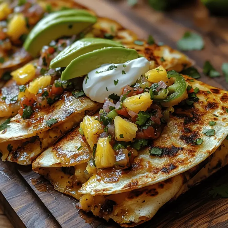 To create the perfect Zesty Pineapple Salsa Quesadillas, it is essential to understand the role of each ingredient in the recipe. This dish is built upon a few key components that contribute to its overall flavor profile.