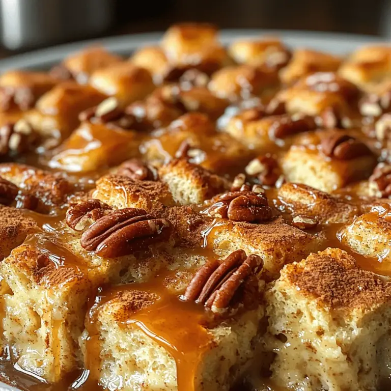 Imagine a dessert that embodies comfort and indulgence—a dish that is not only rich in flavor but also evokes a sense of nostalgia and warmth. Enter the Heavenly Buttery Caramel Pecan Bread Pudding, a delightful blend of buttery bread, creamy custard, and crunchy pecans, all drizzled with luscious caramel sauce. This recipe is not just a treat for your taste buds; it’s an experience that transports you to a cozy kitchen filled with the sweet aroma of baking.