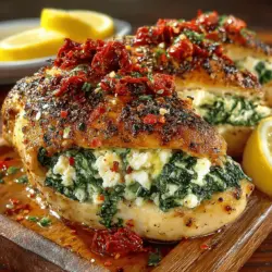 Savory stuffed chicken is a culinary masterpiece that combines flavor, nutrition, and versatility, making it an ideal choice for family dinners, special occasions, or even meal prep. One standout version of this classic dish is the Savory Spinach and Feta Stuffed Chicken. This recipe features a delicious blend of fresh spinach, rich feta cheese, and creamy ingredients, creating a filling that is as nutritious as it is appetizing. Whether you are looking to impress guests at a dinner party or simply want to elevate a weeknight meal, this dish is sure to delight.