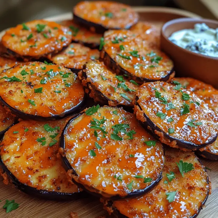 In the world of plant-based cuisine, creativity knows no bounds, and the Crispy Buffalo Eggplant Slices recipe perfectly embodies this spirit. This dish offers a flavorful twist on the classic buffalo wings, transforming the beloved spicy and tangy flavor profile into a vegan-friendly delight. With its unmistakable crispy texture and bold taste, Crispy Buffalo Eggplant Slices have become a staple for both vegans and meat-lovers alike, proving that plant-based dishes can be just as satisfying and indulgent.