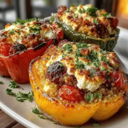 Zesty Greek Turkey and Feta Stuffed Peppers are a delightful fusion of flavors that bring the essence of Mediterranean cuisine to your dinner table. This dish not only showcases vibrant colors and textures but also offers a balance of taste and nutrition that makes it appealing for both casual family meals and elegant gatherings. The combination of savory ground turkey, tangy feta cheese, and fresh vegetables creates a symphony of flavors that tantalizes the palate, while the bell peppers serve as a wholesome vessel that holds everything together.