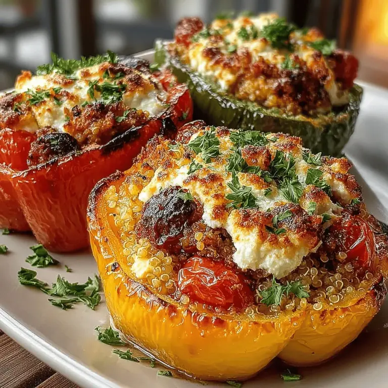 Zesty Greek Turkey and Feta Stuffed Peppers are a delightful fusion of flavors that bring the essence of Mediterranean cuisine to your dinner table. This dish not only showcases vibrant colors and textures but also offers a balance of taste and nutrition that makes it appealing for both casual family meals and elegant gatherings. The combination of savory ground turkey, tangy feta cheese, and fresh vegetables creates a symphony of flavors that tantalizes the palate, while the bell peppers serve as a wholesome vessel that holds everything together.