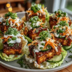In recent years, plant-based diets have surged in popularity, capturing the attention of food enthusiasts, health-conscious eaters, and even those who typically favor meat. This shift has created a demand for innovative recipes that not only satisfy cravings but also deliver on flavor. Enter the Spicy Crunch Mini Buffalo Tofu Lettuce Wrap Bites—a vibrant and scrumptious option that serves as a perfect snack or an appetizer for gatherings. Combining the fiery kick of buffalo sauce with the refreshing crunch of crisp lettuce, these bites promise to tantalize taste buds and provide a fulfilling eating experience that appeals to both vegans and non-vegans alike.