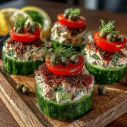 Creating visually appealing and flavorful Mini Tuna Cucumber Slider Boats is all about the toppings. Once you have your base of cucumber and tuna salad ready, it’s time to elevate your sliders with creative toppings.