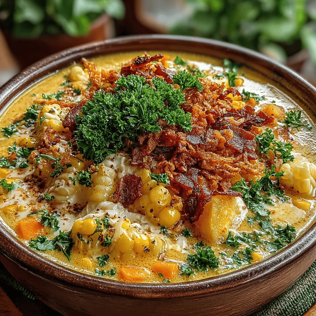 When it comes to comfort food, few dishes evoke the warmth and satisfaction quite like a rich, creamy chowder. Creamy Corn Paradise is a delightful homage to this tradition, marrying the natural sweetness of corn with a velvety base that’s both indulgent and nourishing. This dish is not just a seasonal treat; it can be made year-round with either fresh or frozen ingredients, making it an accessible option for any home cook. Whether you’re preparing a cozy family dinner or a casual gathering with friends, this recipe is versatile enough to accommodate various dietary preferences, including a delicious dairy-free alternative.