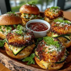 In recent years, zucchini has emerged as a culinary star, captivating food enthusiasts and home cooks alike. This versatile vegetable, often celebrated for its subtle flavor and adaptability, has found its way into countless dishes, from savory stir-fries to refreshing salads. Among the most exciting of these creations are Mini Crispy Zucchini Parmesan Sliders, which serve as a delightful and healthy alternative to traditional appetizers or light meals. These sliders offer a unique way to enjoy zucchini, making them an attractive option for those looking to incorporate more vegetables into their diets without sacrificing flavor or satisfaction.