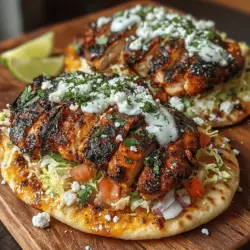 To create the perfect Spicy Grilled Chicken Flatbread, it’s essential to understand the key ingredients that contribute to its flavor profile and nutritional value. The backbone of this dish is the boneless, skinless chicken breasts, which serve as a blank canvas for the spices and marinades. Chicken breasts are an excellent source of lean protein, low in fat, and rich in essential nutrients like B vitamins, which are vital for energy metabolism and muscle health.