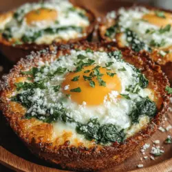 Are you looking for a nutritious yet delicious dish that can be enjoyed at breakfast, brunch, lunch, or dinner? Look no further than Cheesy Baked Egg and Spinach Nests. This delightful recipe combines the rich flavors of eggs, cheese, and fresh spinach, all nestled within a crispy tortilla shell. It's not only visually appealing but also packed with wholesome ingredients that make it a perfect choice for anyone seeking a balanced meal.