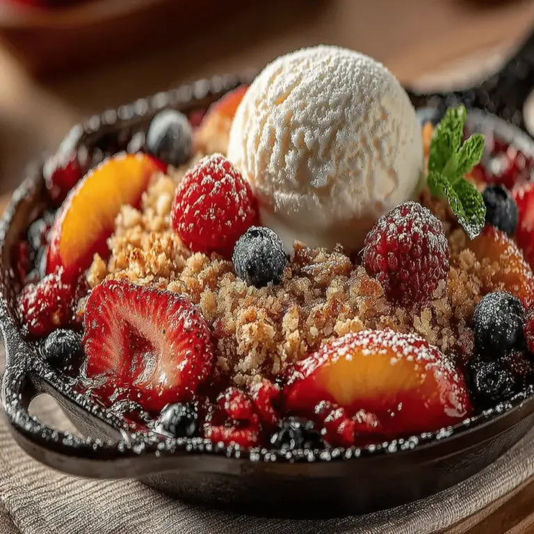 To kick off your journey to creating this delectable Vibrant Peach & Berry Crumble Bliss, the first step is to preheat your oven. Preheating is an essential part of baking that ensures your dessert bakes evenly throughout, helping you achieve that perfect texture. Set your oven to 350°F (175°C) and allow it to heat fully before you place your crumble inside. This initial step guarantees that the crumble topping becomes beautifully golden and crisp while the fruit filling bubbles with flavor.