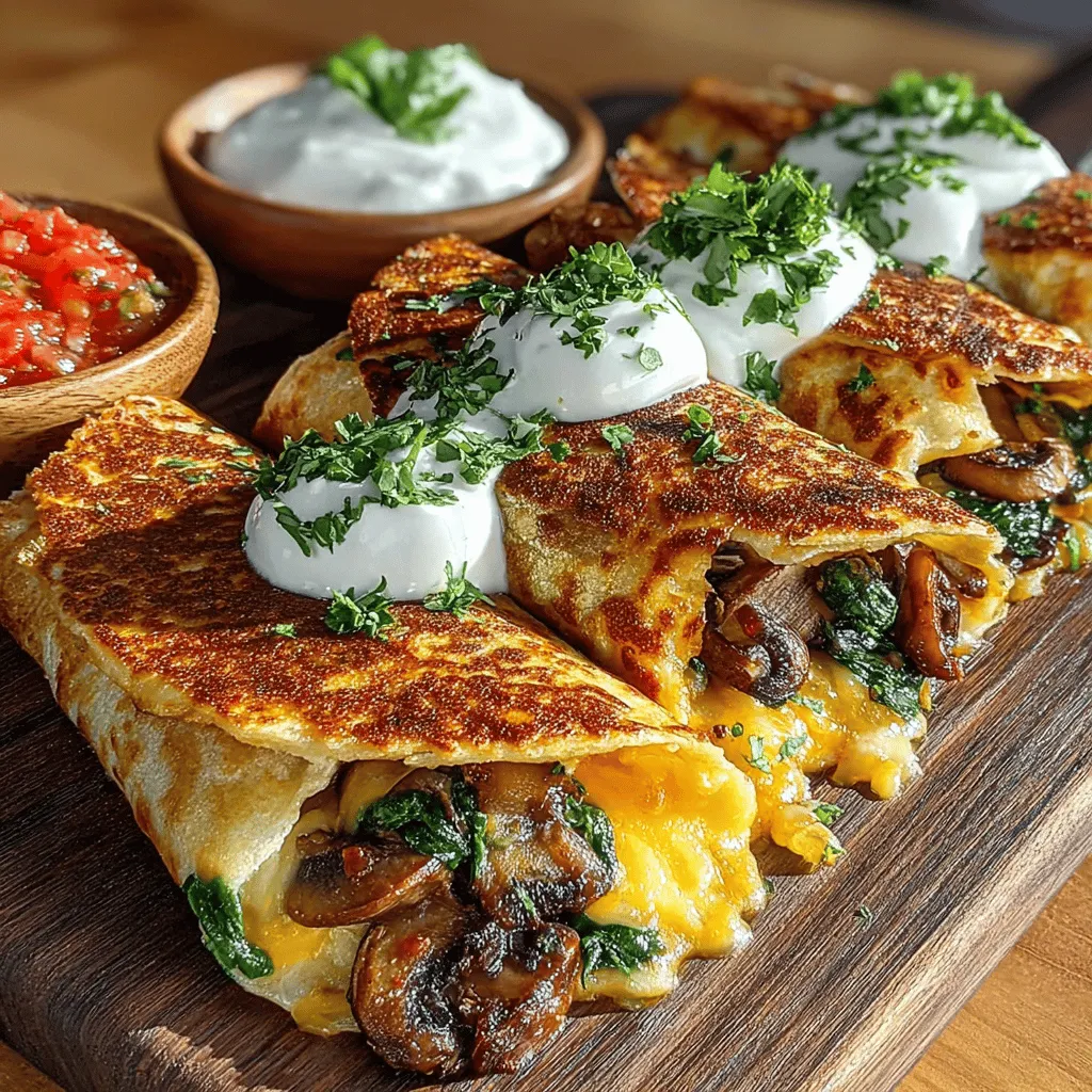 Mini Mushroom Spinach Quesadilla Pockets are a delightful fusion of taste and nutrition, presenting a bite-sized treat that satisfies cravings while offering a healthy alternative to traditional snacks. These quesadilla pockets are essentially a playful take on the classic quesadilla, filled with a savory blend of fresh spinach and mushrooms, all enveloped in a warm, soft tortilla. Ideal for a quick snack, a sophisticated appetizer for gatherings, or even a light meal, these mini pockets encapsulate the essence of convenience without compromising on flavor or nutrition.