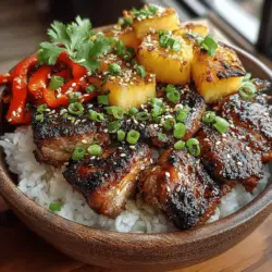 If you’re in search of a dish that perfectly balances sweet and savory while packing a nutritious punch, look no further than Grilled Pineapple Chicken Teriyaki Bowls. This vibrant recipe has gained popularity not just for its mouthwatering taste but also for its health-conscious ingredients, making it a go-to for families and meal prep enthusiasts alike. Featuring tender chicken marinated in rich teriyaki sauce, juicy grilled pineapple, and a medley of fresh vegetables, these bowls are more than just a meal—they’re a celebration of flavor.
