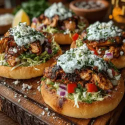 Mini Chicken Gyro Pita Sliders are an exciting reinterpretation of the beloved Greek gyro, combining the robust flavors of marinated chicken with the freshness of tzatziki sauce and crisp vegetables, all nestled within soft pita bread. This dish is not only a feast for the taste buds but also a visually appealing option that is perfect for a quick weeknight dinner or as a crowd-pleasing appetizer at gatherings. With their bite-sized format, these sliders allow everyone to enjoy the deliciousness of a gyro without the mess, making them ideal for both casual and festive occasions.