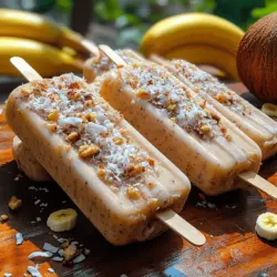 Choosing the right bananas is crucial for the perfect Tropical Chill Coconut Banana Yogurt Pops. Look for bananas that are ripe but not overly soft; ideally, they should have a few brown spots. These speckles indicate sweetness and optimal flavor for your pops. Avoid bananas that are too green, as they won’t provide the desired sweetness and creamy texture.