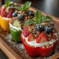 Stuffed fruit pizza bell peppers present a delightful twist on traditional pizza, merging the savory elements of a classic dish with the vibrant sweetness of fresh fruits. This innovative recipe transforms bell peppers into edible bowls filled with a creamy layer of cream cheese and an assortment of colorful fruits. It’s a visually appealing and nutritious option that can serve as a refreshing snack, a light dessert, or an eye-catching centerpiece for parties.
