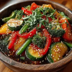 Sweet & Savory Peach Veggie Stir Fry