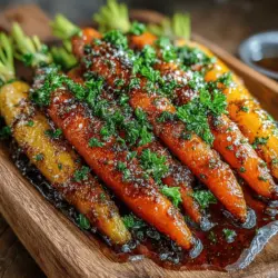 Maple Brown Sugar Glazed Carrots are a delightful side dish that combines the natural sweetness of carrots with the rich flavors of maple syrup and brown sugar. This dish not only enhances the vibrant color of the carrots but also elevates their flavors, making them a perfect accompaniment to any meal. The glaze creates a glossy finish that adds visual appeal and a complex taste profile, balancing sweetness with the earthy notes of the vegetables.