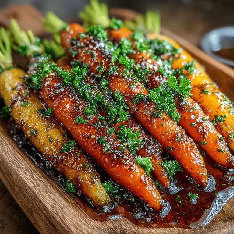 Maple Brown Sugar Glazed Carrots are a delightful side dish that combines the natural sweetness of carrots with the rich flavors of maple syrup and brown sugar. This dish not only enhances the vibrant color of the carrots but also elevates their flavors, making them a perfect accompaniment to any meal. The glaze creates a glossy finish that adds visual appeal and a complex taste profile, balancing sweetness with the earthy notes of the vegetables.