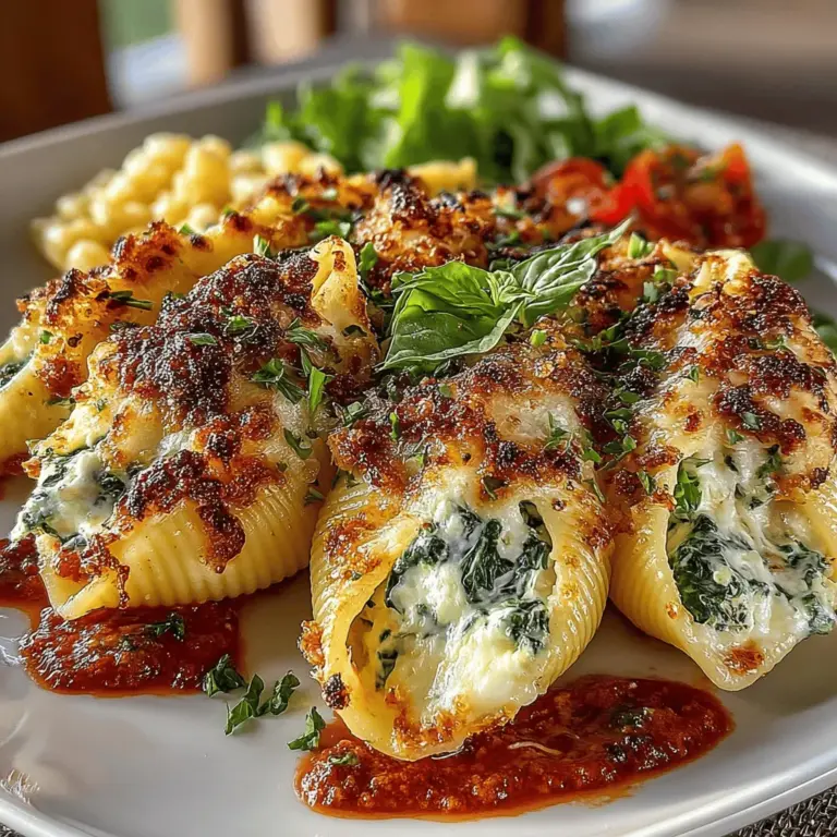 Comfort food is often synonymous with warmth, familiarity, and a sense of home. It is the kind of food that wraps you in a cozy embrace, turning mealtime into a joyful experience. Among the myriad of options available, Cheesy Delight: Quick Spinach and Ricotta Stuffed Shells stands out as a quintessential example of hearty and satisfying cuisine. This dish effortlessly combines the rich flavors of creamy ricotta cheese with the vibrant freshness of spinach, all enveloped in a tender pasta shell. It’s a delightful choice for family dinners, gatherings with friends, or even a comforting weeknight meal when you need something quick yet impressive.