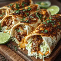 When it comes to quick and satisfying meals, few dishes can compete with Smoky BBQ Chicken & Crunchy Coleslaw Wraps. This recipe is a celebration of flavors and textures that come together in a delightful package, making it a perfect choice for busy weeknights, casual get-togethers, or even outdoor gatherings. With tender, smoky chicken nestled in a soft tortilla and topped with a refreshing, crunchy coleslaw, these wraps offer a balance that is both hearty and light.