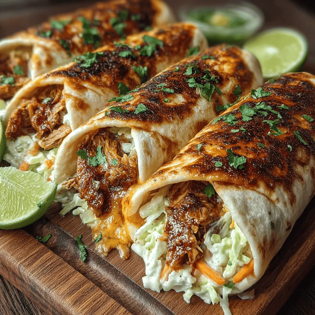 When it comes to quick and satisfying meals, few dishes can compete with Smoky BBQ Chicken & Crunchy Coleslaw Wraps. This recipe is a celebration of flavors and textures that come together in a delightful package, making it a perfect choice for busy weeknights, casual get-togethers, or even outdoor gatherings. With tender, smoky chicken nestled in a soft tortilla and topped with a refreshing, crunchy coleslaw, these wraps offer a balance that is both hearty and light.