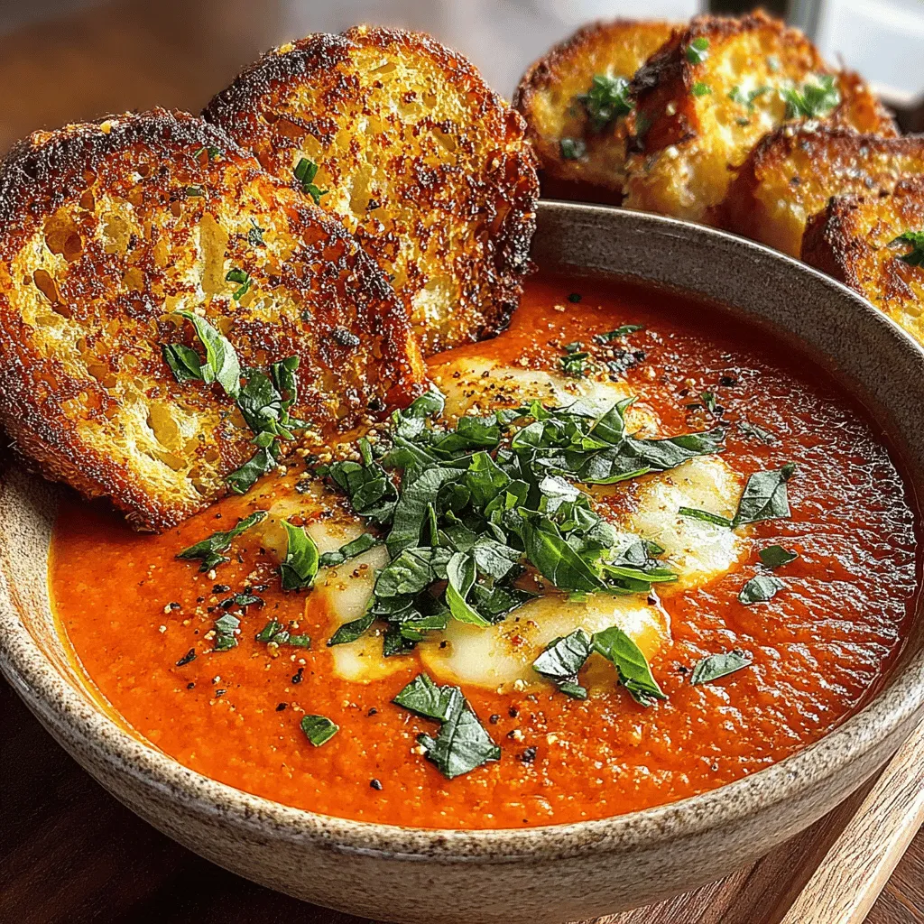 When it comes to comfort food, few dishes evoke warmth and nostalgia quite like a bowl of creamy tomato basil soup paired with a perfectly toasted grilled cheese sandwich. This beloved duo has cemented its place in the hearts of many households, serving as a staple meal that transcends generations. Savory Tomato Basil Bliss celebrates this classic combination, offering a recipe that is both simple and versatile, making it suitable for a range of occasions—from casual lunches to cozy dinners at home.