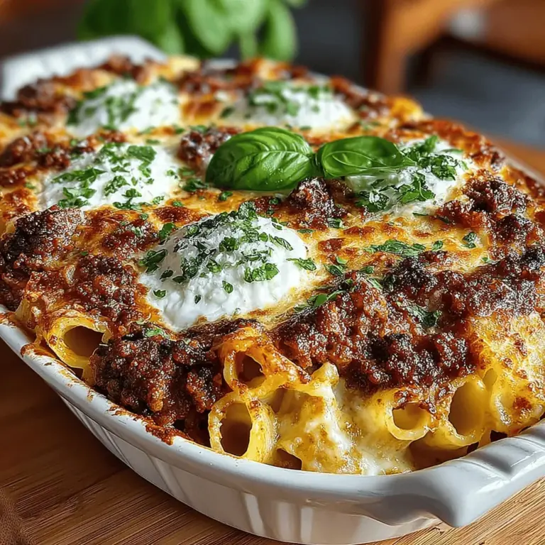Baked ziti is a beloved dish that brings comfort and satisfaction to the dinner table. Originating from Italian-American cuisine, this hearty pasta bake combines layers of pasta, rich sauce, and gooey cheese, making it a favorite among families and friends alike. Its versatility and deliciousness have turned baked ziti into a staple for potlucks, gatherings, or cozy weeknight dinners. One particular recipe that stands out is the Cheesy Delight Baked Ziti with Ricotta and Mozzarella. This dish takes the classic baked ziti to new heights with its perfect blend of flavors and textures, ensuring that every bite is a delightful experience.