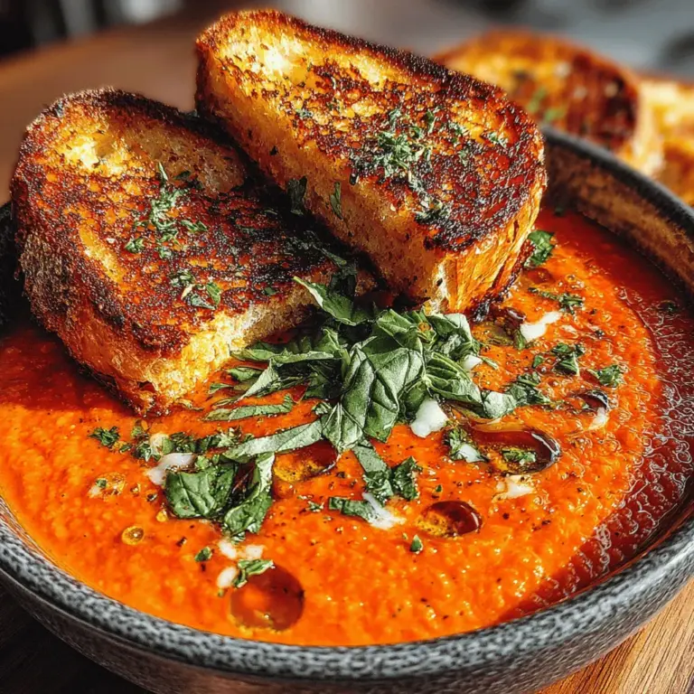 Creating the perfect Cozy Tomato Basil Bliss is a delightful journey filled with vibrant flavors and comforting aromas. This recipe features a rich, hearty tomato basil soup paired with a perfectly grilled cheese sandwich, ensuring a meal that warms both the heart and soul. Let’s dive into the cooking process, emphasizing clarity and ease of understanding throughout each step.