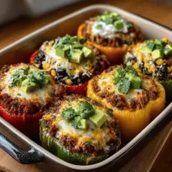 Taco Stuffed Bell Peppers are an exciting and vibrant culinary creation that brings together the beloved flavors of tacos and the nutritional benefits of fresh vegetables. This dish not only serves as a satisfying main course but also offers a fun and colorful way to incorporate more vegetables into your diet. Whether you're looking for a meal that's easy to prepare on a busy weeknight or a dish that's perfect for entertaining guests, Taco Stuffed Bell Peppers are an ideal choice. Their versatility allows for customization based on personal preferences or dietary needs, making them a favorite among families and food enthusiasts alike.