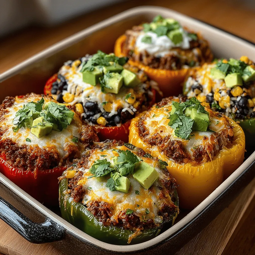 Taco Stuffed Bell Peppers are an exciting and vibrant culinary creation that brings together the beloved flavors of tacos and the nutritional benefits of fresh vegetables. This dish not only serves as a satisfying main course but also offers a fun and colorful way to incorporate more vegetables into your diet. Whether you're looking for a meal that's easy to prepare on a busy weeknight or a dish that's perfect for entertaining guests, Taco Stuffed Bell Peppers are an ideal choice. Their versatility allows for customization based on personal preferences or dietary needs, making them a favorite among families and food enthusiasts alike.