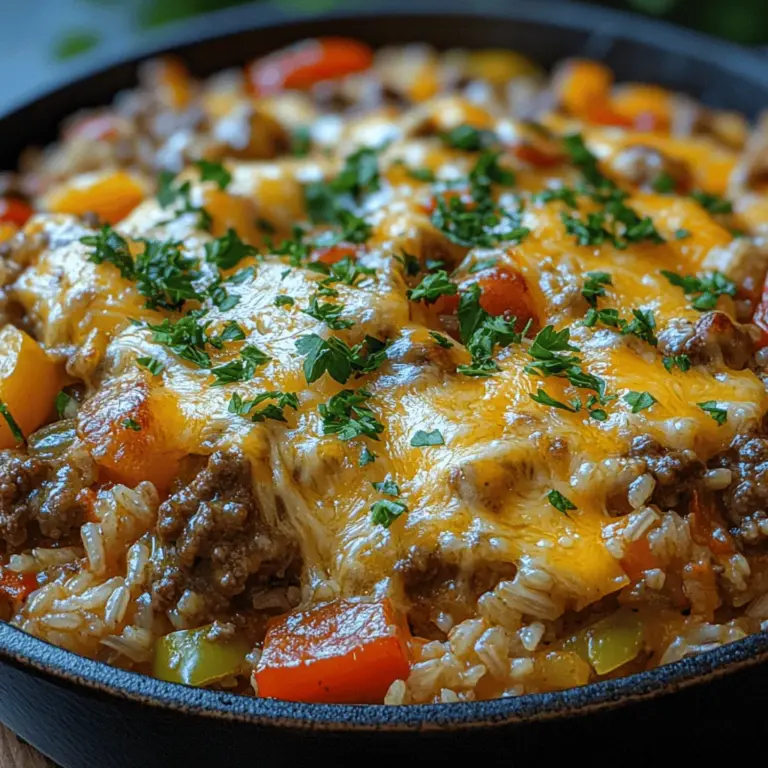 When it comes to hearty, family-friendly meals, few dishes can compete with the savory goodness of a cheesy beef and rice casserole. This one-pan wonder not only delivers on flavor but also on convenience, making it an ideal choice for busy weeknights when time is of the essence. Imagine a bubbling, cheesy casserole filled with tender beef, fluffy rice, and a medley of fresh vegetables, all coming together in one dish. It’s the perfect combination of comfort food and practicality.