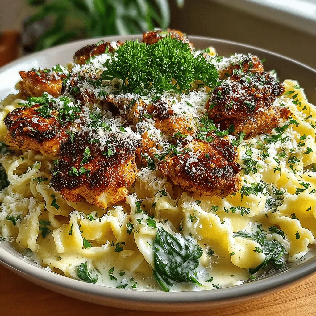 Creamy Garlic Chicken Alfredo Fiesta is a delightful twist on the classic Italian dish that has captured the hearts and taste buds of many. This recipe features a rich and creamy sauce enveloping tender chicken and fresh spinach, making it a perfect choice for family dinners or special gatherings. With its easy-to-follow steps, you will feel empowered to create this satisfying dish in the comfort of your own kitchen. Whether you are a seasoned cook or a beginner, this recipe promises to deliver mouthwatering results that everyone will love.