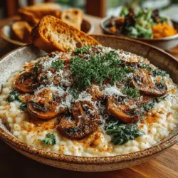 Risotto, a quintessential Italian dish, is celebrated for its luxurious creaminess and depth of flavor. With its roots tracing back to the northern regions of Italy, this rice-based dish has evolved into a beloved staple around the world. Risotto is not just a meal; it’s an experience—a cozy embrace of flavors that warms the soul. Among the myriad of variations, the Cozy Creamy Mushroom and Spinach Risotto stands out as a particularly comforting option, perfect for family dinners, romantic evenings, or even a special gathering with friends.