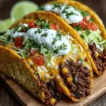 In the world of quick and satisfying meals, Beefy Bliss Taco Wraps stand out as a perfect option for busy weeknights or casual weekend gatherings. This delightful recipe combines seasoned ground beef with black beans, corn, and fresh vegetables, all wrapped in a soft flour tortilla. Not only is this dish easy to prepare, but it also allows room for creativity with optional toppings, making it a versatile choice for any palate. Let’s dive into the details of this savory recipe, perfect for feeding family or friends, and explore the step-by-step process of creating these mouthwatering taco wraps.