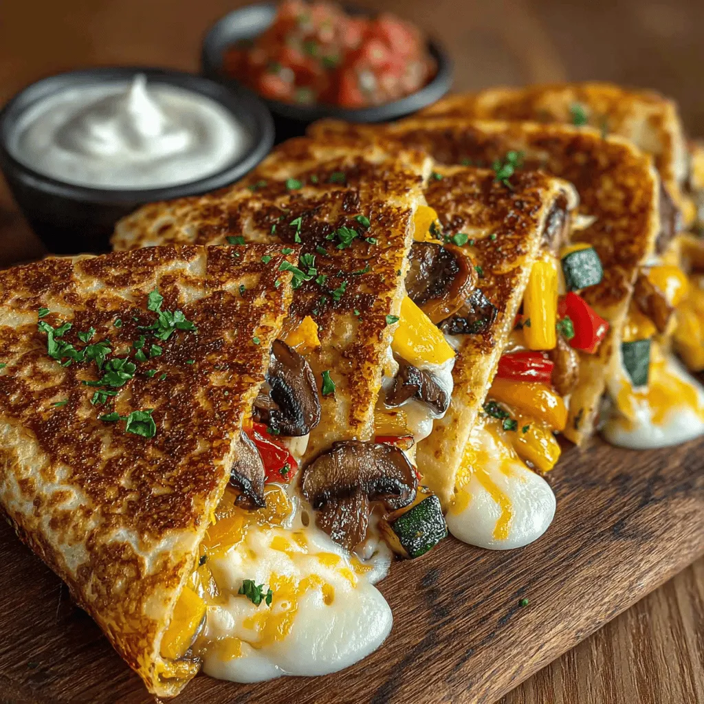 In the world of quick and satisfying meals, Cheesy Veggie Delight Quesadillas stand out as a versatile option that can cater to a wide range of tastes and dietary preferences. This delightful dish is perfect for lunch, dinner, or even a snack, making it a staple in many households. The magic of these quesadillas lies in the harmonious blend of colorful vegetables and melty cheeses, resulting in a dish that is not only delicious but also visually appealing. The combination of textures—from the crispiness of the tortillas to the gooey cheese and tender veggies—ensures that every bite is a delightful experience.