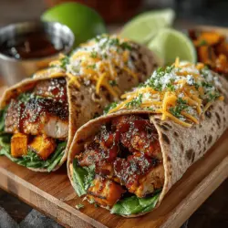 In recent years, wraps have surged in popularity as a go-to meal option for those seeking healthier eating habits. Their versatility allows for a myriad of fillings, making them perfect for both quick lunches and satisfying dinners. The Sizzlin' BBQ Chicken & Sweet Potato Wraps stand out among the myriad of wrap recipes, offering a delightful blend of flavors and a wealth of nutritional benefits. This dish combines juicy, grilled chicken with the natural sweetness of roasted sweet potatoes, all nestled in a wholesome tortilla, making it not only delicious but also a well-balanced meal.