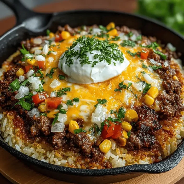 - 1 pound ground beef - 1 cup long-grain rice - 1 medium onion, chopped - 2 cloves garlic, minced - 1 bell pepper, diced - 1 can (14.5 oz) diced tomatoes, undrained - 2 cups beef broth - 1 cup corn (fresh or frozen) - 1 cup cheddar cheese, shredded - 2 tablespoons olive oil - 1 teaspoon paprika - 1 teaspoon cumin - Salt and pepper to taste