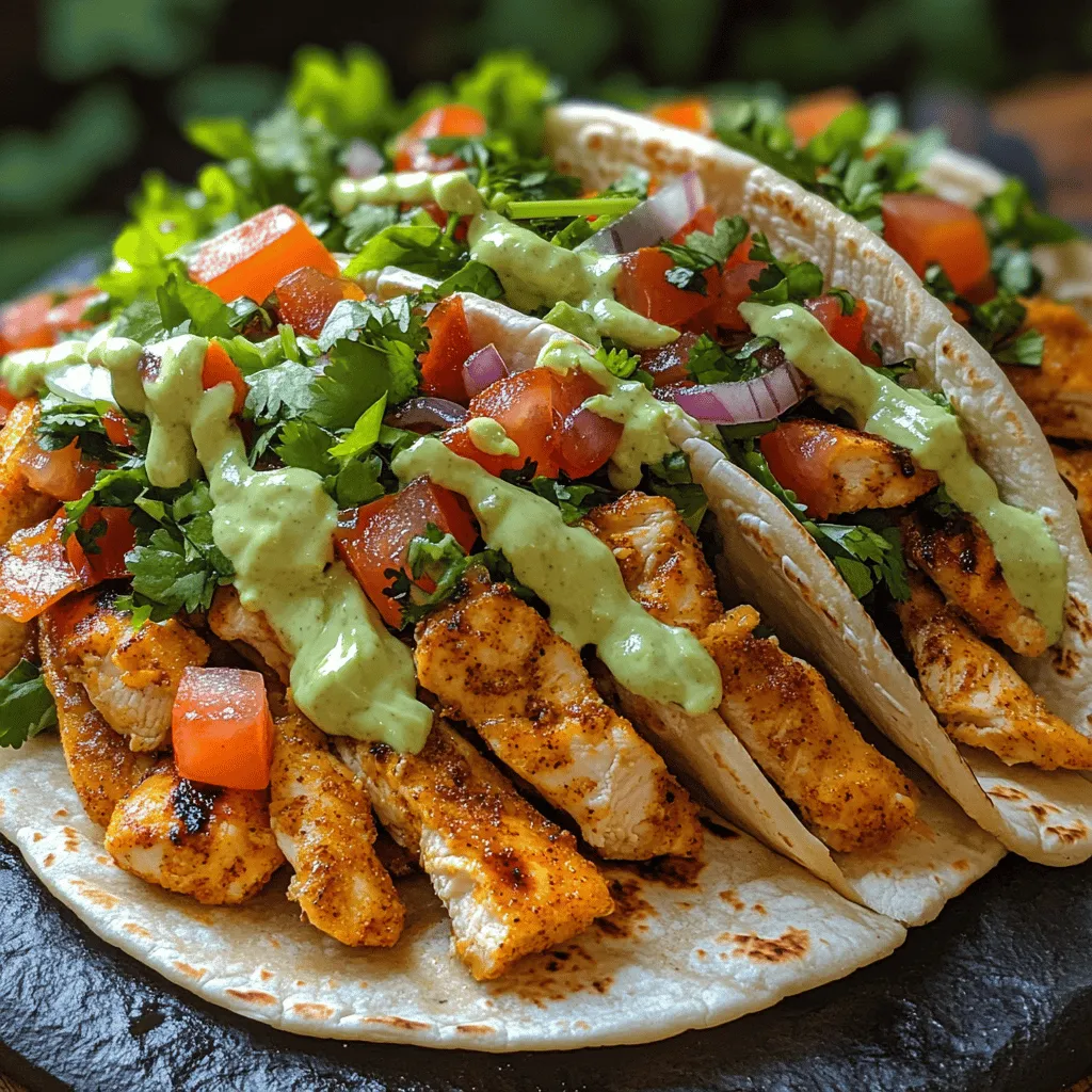 - 1 pound boneless, skinless chicken thighs or breasts - 1 tablespoon olive oil - 1 teaspoon chili powder - 1 teaspoon cumin - 1 teaspoon garlic powder - 1 teaspoon smoked paprika - Salt and pepper to taste - 8 small corn or flour tortillas - 1 cup shredded lettuce - 1 cup diced tomatoes - 1/2 cup chopped fresh cilantro - 1 lime, cut into wedges