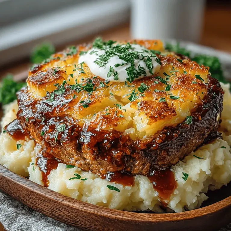 - 2 pounds ground beef (80/20 blend) - 1 cup Italian-style breadcrumbs - 1 small onion, finely chopped - 2 cloves garlic, minced - 2 large eggs - 1/4 cup milk - 1 tablespoon Worcestershire sauce - 1 teaspoon dried thyme - 1/2 cup grated Parmesan cheese - Salt and pepper, to taste - 1 cup ketchup (for glazing) - 4 cups mashed potatoes (prepared and seasoned to taste)