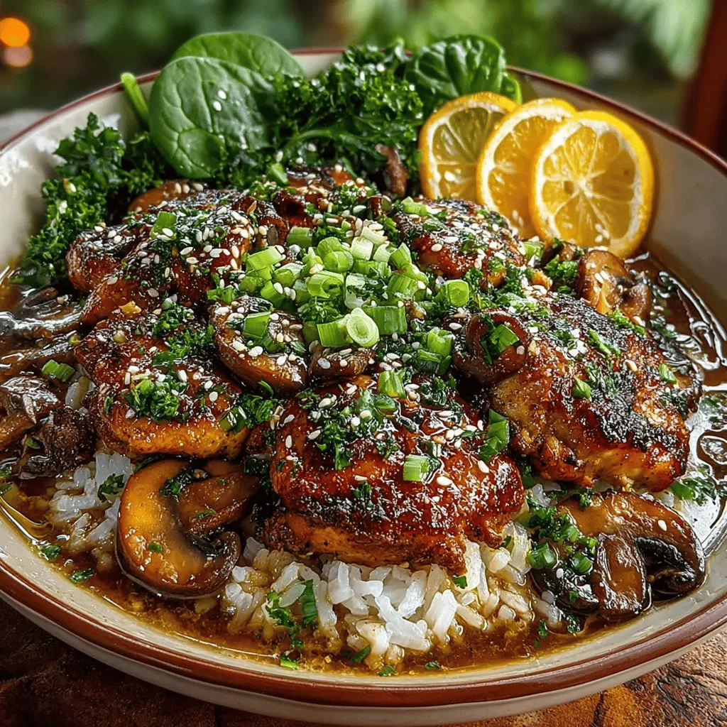 The Savory Chicken and Mushroom Rice Bowl is a delightful dish that brings comfort and satisfaction to the dinner table. This recipe combines tender chicken thighs, earthy mushrooms, and fluffy rice, creating a perfect harmony of flavors and textures. Ideal for a cozy weeknight meal or a gathering with friends, this rice bowl is not only delicious but also packed with nutritional benefits. Chicken provides lean protein, mushrooms offer essential vitamins and minerals, and a variety of vegetables ensure a well-rounded meal. With its easy preparation, this savory chicken and mushroom rice bowl is sure to become a favorite in your home.