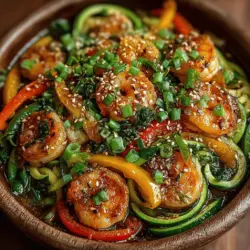 Delve into a world of vibrant flavors with the Zesty Shrimp & Veggie Noodle Fiesta, a dish that brings together succulent shrimp and fresh vegetables in a delightful stir-fry. This recipe is not only quick to prepare, taking just 25 minutes from start to finish, but it also offers a healthy and colorful dining experience that is sure to impress. Perfect for weeknight dinners or casual gatherings, this dish showcases the best that simple, wholesome ingredients can offer. Discover how to create this culinary masterpiece and explore the benefits of each component as we guide you through the process.