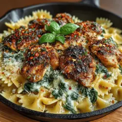 In the world of home cooking, one-pot meals have gained immense popularity for their convenience and delicious results. The Creamy Chicken and Spinach Pasta Skillet is a standout option that embodies the essence of a satisfying dinner. This dish marries tender chicken, vibrant spinach, and comforting pasta in a rich, creamy sauce, making it a perfect choice for busy weeknights or casual gatherings. With its ease of preparation and the warmth it brings to the dinner table, this recipe is a go-to for anyone looking to whip up a nourishing meal without spending hours in the kitchen.